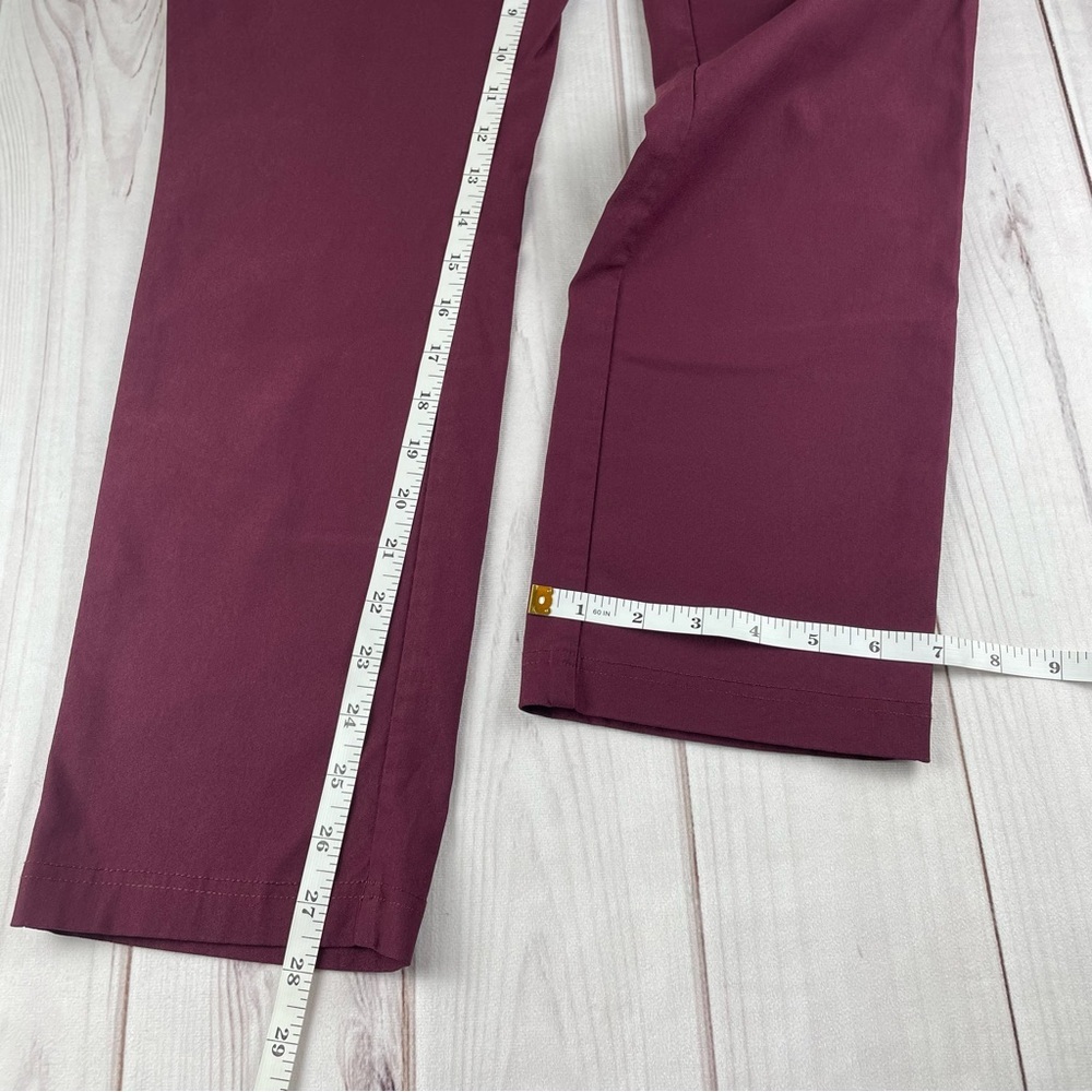 Rafaella Slim Ankle Trouser Pants Women’s 16 Burgundy Stretch Pull on Career - Picture 10 of 10
